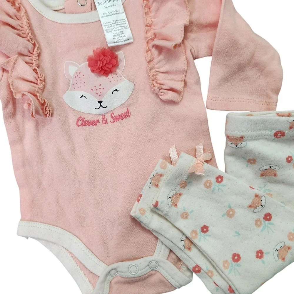 Baby Girl size 0-3 Lot‎ bundle of 9 pieces Leggings + bodysuits + outfits